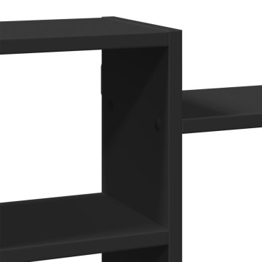 vidaXL Ραφιέρα Τοίχου Μαύρο 129x18x42cm από Επεξεργασμένο Ξύλο 1 τεμ.