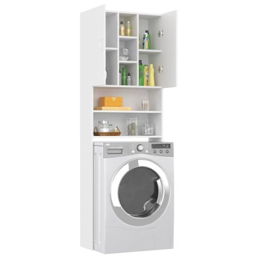vidaXL Ντουλάπι Πλυντηρίου Λευκό 64 x 25,5 x 190 εκ.