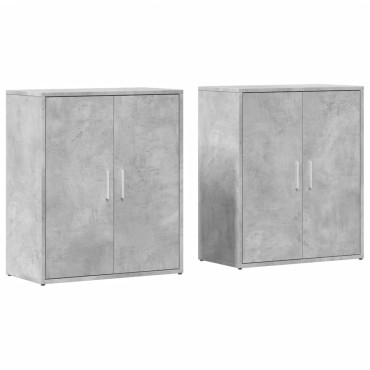 vidaXL Βοηθητικά Ντουλάπια 2 τεμ. Γκρι Σκυρ. 60x31x70cm Επεξεργ. Ξύλο