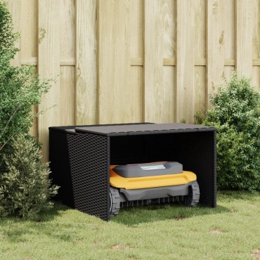 vidaXL Σκέπαστρο για Χλοοκοπτ. Ρομπότ Μαύρο 86x90x52/57 εκ Συνθ. Ρατάν
