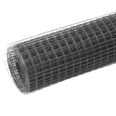 vidaXL Συρματόπλεγμα Κοτετσόσυρμα Γκρι 10x1,5 μ. Ατσάλι Επικάλ. PVC 10x1,5 μ. (MxΥ)</li><li>Διαστάσεις ματιού: 25x25 χιλ. (ΜxΠ)</li><li>Διάμετρος κουλούρας: 14,6cm
