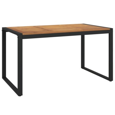 vidaXL Τραπέζι Κήπου Με Πόδια σε Σχήμα U 140x80x75cm Μασίφ Ακακία 1 τεμ.