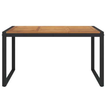 vidaXL Τραπέζι Κήπου Με Πόδια σε Σχήμα U 140x80x75cm Μασίφ Ακακία 1 τεμ.