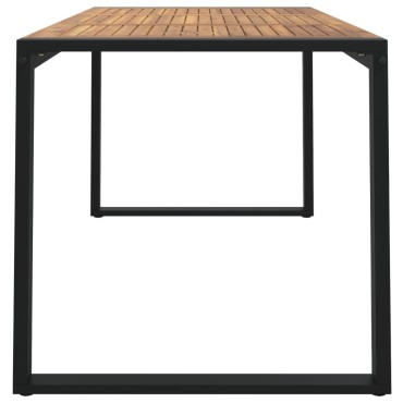 vidaXL Τραπέζι Κήπου Με Πόδια σε Σχήμα U 140x80x75cm Μασίφ Ακακία 1 τεμ.