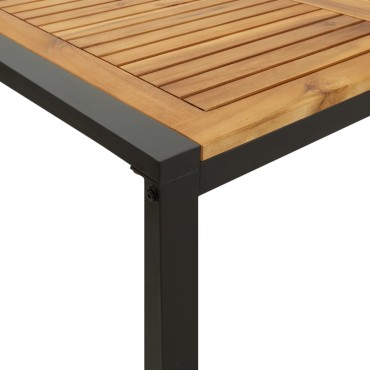 vidaXL Τραπέζι Κήπου Με Πόδια σε Σχήμα U 140x80x75cm Μασίφ Ακακία 1 τεμ.