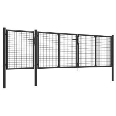vidaXL Πόρτα Περίφραξης Κήπου Ανθρακί 400 x 75 εκ. Ατσάλινη