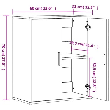 vidaXL Βοηθητικό Ντουλάπι Λευκό 60x31x70cm από Επεξεργασμένο Ξύλο 1 τεμ.