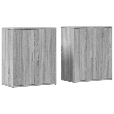 vidaXL Βοηθητικά Ντουλάπια 2 τεμ. Γκρι Sonoma 60x31x70cm Επεξ. Ξύλο