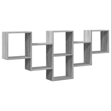 vidaXL Ραφιέρα Τοίχου Γκρι Sonoma 159x18x66cm Επεξεργασμένο Ξύλο 1 τεμ.