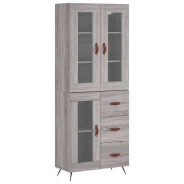 vidaXL Ντουλάπι Γκρι Sonoma 69,5x34x180cm Επεξεργασμένο Ξύλο 1 τεμ.