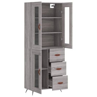 vidaXL Ντουλάπι Γκρι Sonoma 69,5x34x180cm Επεξεργασμένο Ξύλο 1 τεμ.