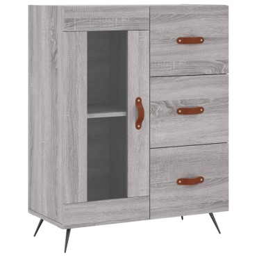 vidaXL Ντουλάπι Γκρι Sonoma 69,5x34x180cm Επεξεργασμένο Ξύλο 1 τεμ.