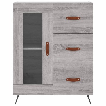 vidaXL Ντουλάπι Γκρι Sonoma 69,5x34x180cm Επεξεργασμένο Ξύλο 1 τεμ.