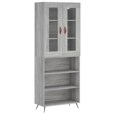 vidaXL Ντουλάπι Γκρι Sonoma 69,5x34x180cm Επεξεργασμένο Ξύλο 1 τεμ.