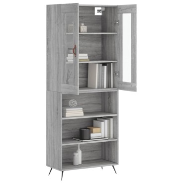 vidaXL Ντουλάπι Γκρι Sonoma 69,5x34x180cm Επεξεργασμένο Ξύλο 1 τεμ.