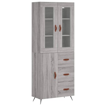 vidaXL Ντουλάπι Γκρι Sonoma 69,5x34x180cm Επεξεργασμένο Ξύλο 1 τεμ.