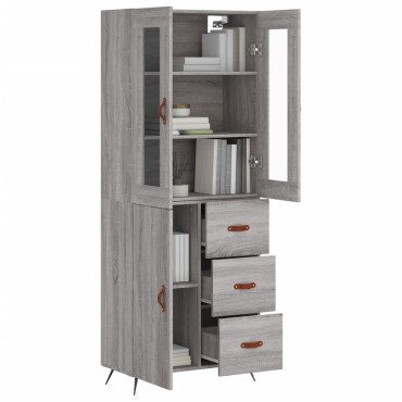 vidaXL Ντουλάπι Γκρι Sonoma 69,5x34x180cm Επεξεργασμένο Ξύλο 1 τεμ.