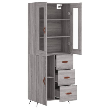 vidaXL Ντουλάπι Γκρι Sonoma 69,5x34x180cm Επεξεργασμένο Ξύλο 1 τεμ.