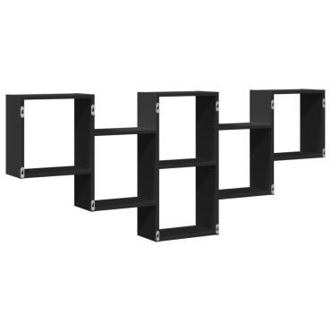 vidaXL Ραφιέρα Τοίχου Μαύρο 159x18x66cm από Επεξ. Ξύλο 1 τεμ.
