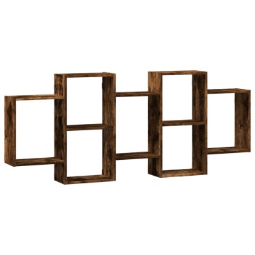 vidaXL Ραφιέρα Τοίχου Καπνιστή Δρυς 159x18x65cm Επεξεργασμένο Ξύλο 1 τεμ.