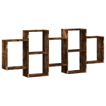 vidaXL Ραφιέρα Τοίχου Καπνιστή Δρυς 159x18x65cm Επεξεργασμένο Ξύλο 1 τεμ.