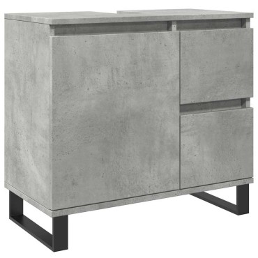 vidaXL Ντουλάπι Μπάνιου Γκρι Σκυροδέματος 65x33x60cm Επεξ. Ξύλο
