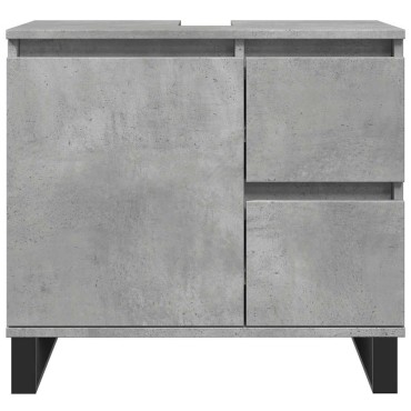 vidaXL Ντουλάπι Μπάνιου Γκρι Σκυροδέματος 65x33x60cm Επεξ. Ξύλο