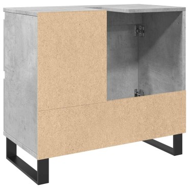 vidaXL Ντουλάπι Μπάνιου Γκρι Σκυροδέματος 65x33x60cm Επεξ. Ξύλο