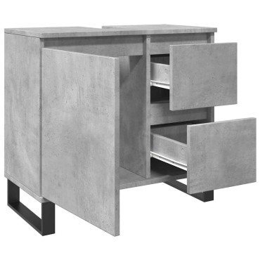 vidaXL Ντουλάπι Μπάνιου Γκρι Σκυροδέματος 65x33x60cm Επεξ. Ξύλο