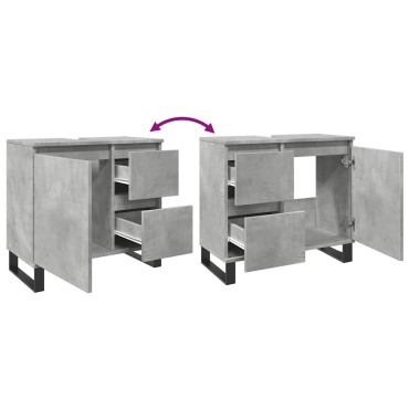 vidaXL Ντουλάπι Μπάνιου Γκρι Σκυροδέματος 65x33x60cm Επεξ. Ξύλο