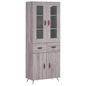 vidaXL Ντουλάπι Γκρι Sonoma 69,5x34x180cm Επεξεργασμένο Ξύλο 1 τεμ.