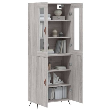 vidaXL Ντουλάπι Γκρι Sonoma 69,5x34x180cm Επεξεργασμένο Ξύλο 1 τεμ.