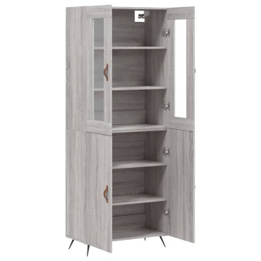 vidaXL Ντουλάπι Γκρι Sonoma 69,5x34x180cm Επεξεργασμένο Ξύλο 1 τεμ.