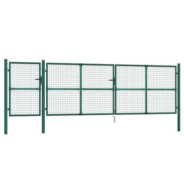 vidaXL Πόρτα Περίφραξης με Πλέγμα Πράσινη 500 x 175 εκ. Γαλβαν. Ατσάλι