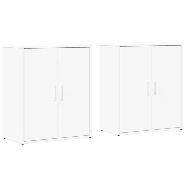 vidaXL Βοηθητικά Ντουλάπια 2 τεμ. Λευκά 60x31x70cm Επεξεργ. Ξύλο