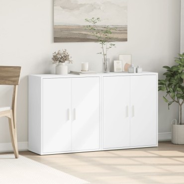 vidaXL Βοηθητικά Ντουλάπια 2 τεμ. Λευκά 60x31x70cm Επεξεργ. Ξύλο