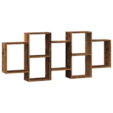 vidaXL Ραφιέρα Τοίχου Όψη Παλαιού Ξύλου 159x18x65cm από Επεξ. Ξύλο 1 τεμ.