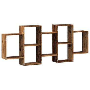 vidaXL Ραφιέρα Τοίχου Όψη Παλαιού Ξύλου 159x18x65cm από Επεξ. Ξύλο 1 τεμ.