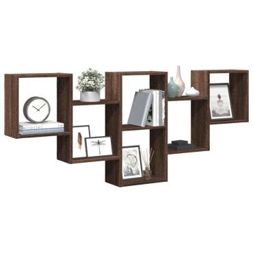 vidaXL Ραφιέρα Τοίχου Καφέ Δρυς 159x18x66cm από Επεξεργασμένο Ξύλο 1 τεμ.