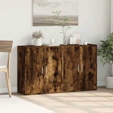 vidaXL Βοηθητικά Ντουλάπια 2 τεμ. Καπνιστή Δρυς 60x31x70cm Επεξ. Ξύλο