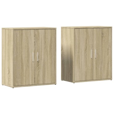 vidaXL Βοηθητικά Ντουλάπια 2 τεμ. Sonoma Δρυς 60x31x70cm Επεξ. Ξύλο