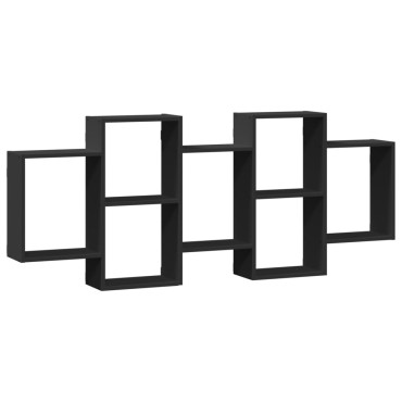 vidaXL Ραφιέρα Τοίχου Μαύρο 159x18x65cm από Επεξεργασμένο Ξύλο 1 τεμ.