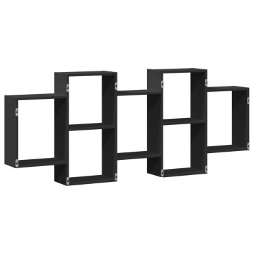 vidaXL Ραφιέρα Τοίχου Μαύρο 159x18x65cm από Επεξεργασμένο Ξύλο 1 τεμ.