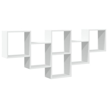 vidaXL Ραφιέρα Τοίχου Λευκό 159x18x66cm από Επεξ. Ξύλο 1 τεμ.