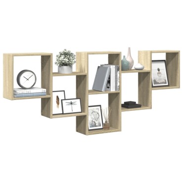 vidaXL Ραφιέρα Τοίχου Sonoma Δρυς 159x18x66cm από Επεξεργ. Ξύλο 1 τεμ.