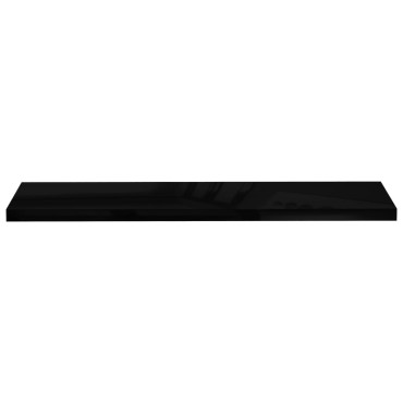 vidaXL Ράφι Τοίχου Γυαλιστερό Μαύρο 120x23,5x3,8cm MDF 1 τεμ.