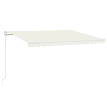 vidaXL Τέντα Συρόμενη Χειροκίνητη με LED Κρεμ 450 x 350 εκ.