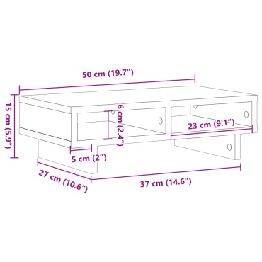 vidaXL Βάση Οθόνης Αρτισιανή Δρυς 50x27x15 εκ. από Επεξ. Ξύλο