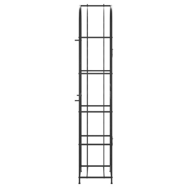 vidaXL Ραφιέρα Κρασιών 73 Μπουκ. Μαύρη 45x36x200cm Σφυρήλατο Σίδερο 1 τεμ.