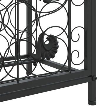 vidaXL Ραφιέρα Κρασιών 73 Μπουκ. Μαύρη 45x36x200cm Σφυρήλατο Σίδερο 1 τεμ.